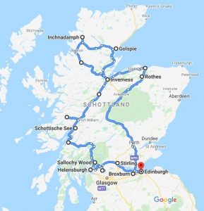 Route Schottland